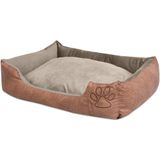 vidaXL Hondenbed kussen PU-kunstleer maat L beige