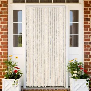 vidaXL-Vliegengordijn-100x220-cm-chenille-beige-en-wit