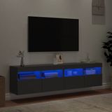 vidaXL Tv-wandmeubels met LED-verlichting 2 st 80x30x40 cm zwart