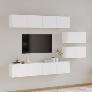 vidaXL-6-delige-Tv-meubelset-bewerkt-hout-wit