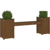 vidaXL Bankje met plantenbakken 180x36x63 cm grenenhout honingbruin