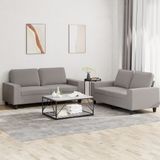 vidaXL 2-delige Loungeset stof taupe