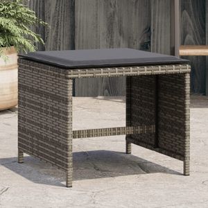 vidaXL Tuinkrukken 4 st met kussens 41x41x36 cm poly rattan grijs