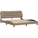 vidaXL Bedframe met hoofdbord kunstleer cappuccinokleurig 180x200 cm