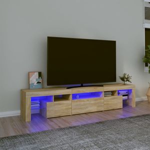 vidaXL Tv-meubel met LED-verlichting 200x36,5x40cm sonoma eikenkleurig