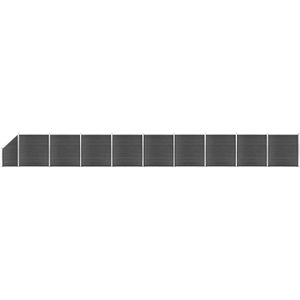 vidaXL Schuttingpanelenset 1657x(105-186) cm HKC zwart
