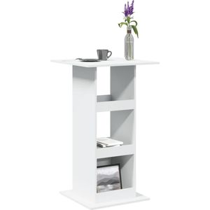 vidaXL - Bartafel - met - opbergruimtex60x102 - cm - bewerkt - hout - wit
