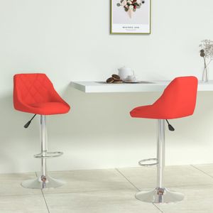 vidaXL Barstoelen 2 st kunstleer rood