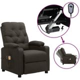 vidaXL Massagestoel elektrisch stof taupe