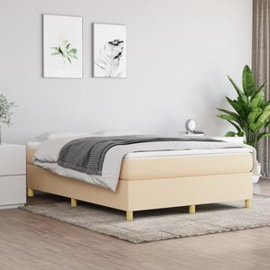 vidaXL-Boxspringframe-stof-crèmekleurig-140x190-cm