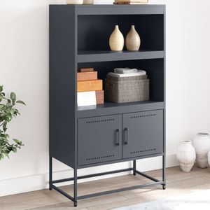 vidaXL - Hoge - kast,5x38,5x123,5 - cm - staal - antracietkleurig