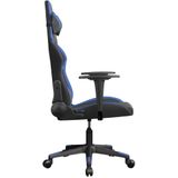 vidaXL Massage gamestoel kunstleer zwart en blauw