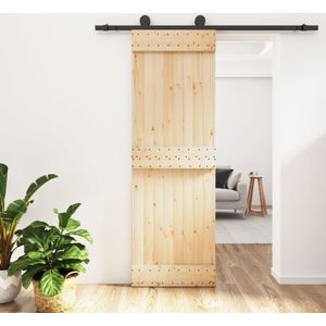 vidaXL Schuifdeur met beslag 70x210 cm massief grenenhout