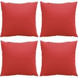 vidaXL Sierkussens 4 st 50x50 cm stof rood