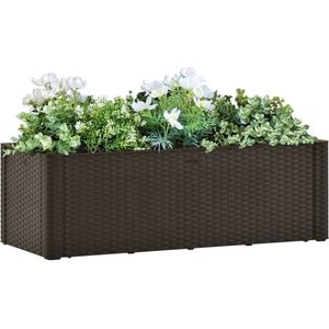 VidaXL Plantenbak Hoog met Zelfbewateringssysteem 100x43x33 cm - Mokka