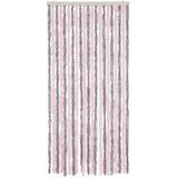 vidaXL-Vliegengordijn-56x200-cm-chenille-zilvergrijs-en-roze