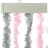 vidaXL-Vliegengordijn-56x200-cm-chenille-zilvergrijs-en-roze