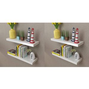 vidaXL Wandplanken 4 st 60 cm wit