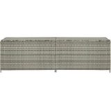 VidaXL Tuinbox 200x50x60 cm Poly Rattan Grijs - Ruime opbergbox voor tuinmeubelen