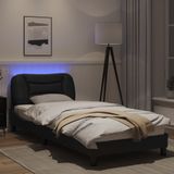 vidaXL Bedframe met LED-verlichting kunstleer zwart 90x200 cm