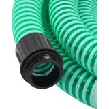 vidaXL Zuigslang met messing koppelingen 1,1'' 15 m PVC groen
