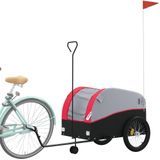 vidaXL Fietstrailer 45 kg ijzer zwart en rood