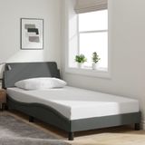 vidaXL Bedframe zonder matras 100x200 cm stof donkergrijs