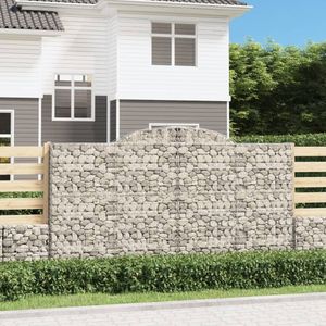 vidaXL Schanskorven 15 st gewelfd 300x50x160/180 cm ijzer