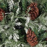 vidaXL Kerstboom met dennenappels 225 cm PVC en PE groen en wit