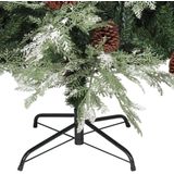 vidaXL Kerstboom met dennenappels 225 cm PVC en PE groen en wit