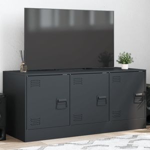 vidaXL Tv-meubel 99x39x44 cm staal antracietkleurig