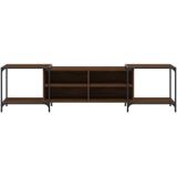vidaXL Tv-meubel 203x37x50 cm bewerkt hout bruineikenkleurig