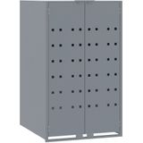 vidaXL - Containerberging - voor - 1 - container - 69x79x117 - cm - staal - grijs