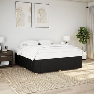 vidaXL Bedframe zonder matras stof zwart 180x200 cm