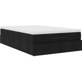 vidaXL Ottoman bed met matras 120x200cm stof zwart
