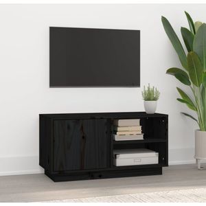 VidaXL TV-meubel 80x35x40,5 cm Massief Grenenhout Zwart