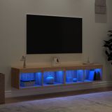 vidaXL Tv-meubels met LED-verlichting 2 st 80x30x30 cm sonoma eiken
