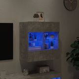 vidaXL Tv-wandmeubel met LED-verlichting 58,5x30x60,5 cm betongrijs