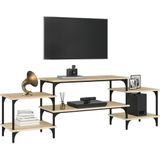 VidaXL Tv-meubel 157x35x52 cm - Bewerkt Hout - Sonoma Eikenkleurig
