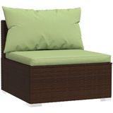 VidaXL 10-delige Loungeset met Kussens - Poly Rattan Bruin