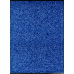 vidaXL Deurmat wasbaar 90x120 cm blauw