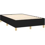 vidaXL Boxspring met matras stof zwart 120x200 cm