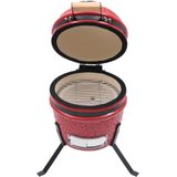 VidaXL Kamado Barbecue 2-in-1 56 cm Keramiek Rood