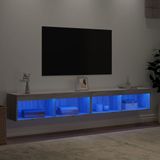 vidaXL Tv-meubels met LED-verlichting 2 st 100x30x30 cm grijs sonoma