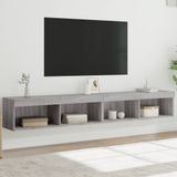 vidaXL Tv-meubels met LED-verlichting 2 st 100x30x30 cm grijs sonoma