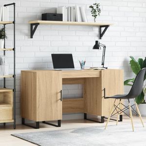 vidaXL-Bureau-140x50x75-cm-bewerkt-hout-sonoma-eikenkleurig