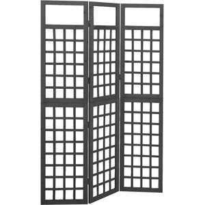 vidaXL-Kamerscherm/trellis-met-3-panelen-121x180-cm-vurenhout-zwart