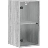 vidaXL Wandkast met glazen deuren 35x37x68,5 cm grijs sonoma eiken