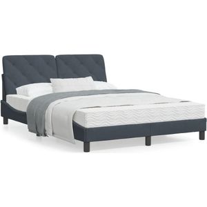 vidaXL Bedframe met hoofdeinde fluweel donkergrijs 120x200 cm