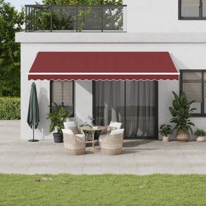 vidaXL Luifel automatisch uittrekbaar 500x300 cm bordeauxrood